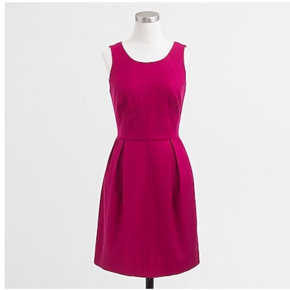 J. Crew pleated shift dress in wool flannel